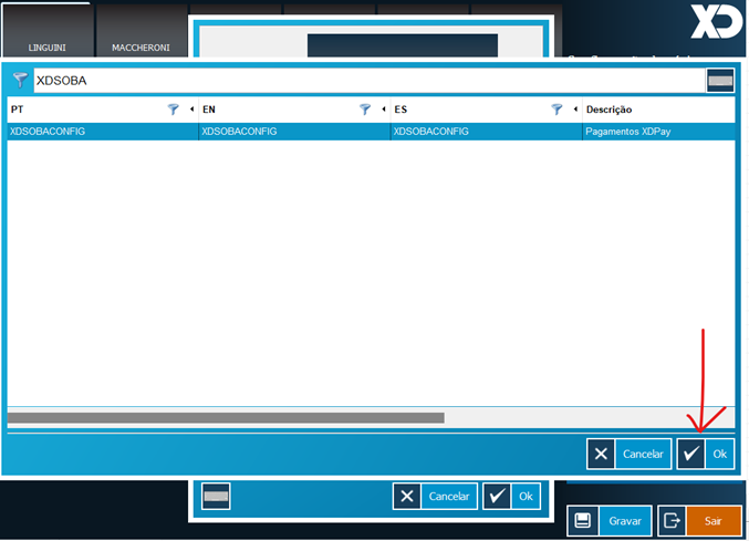 Seleccionar XDSOBACONFIG