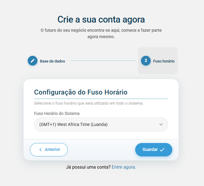 Formulário de Registo da Ligação
