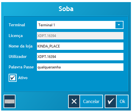 Soba configuration form filled out